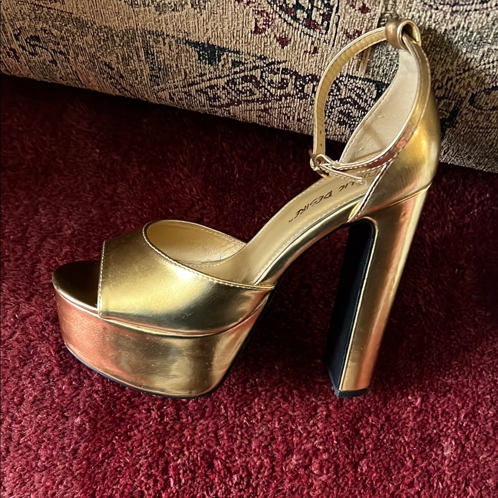 Gold Platform Heels